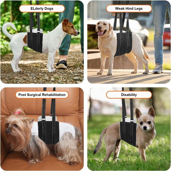 Portable Dog Sling for Back Legs Adjustable Harness for Dogs Hind Leg Support S - Picture 4 of 9